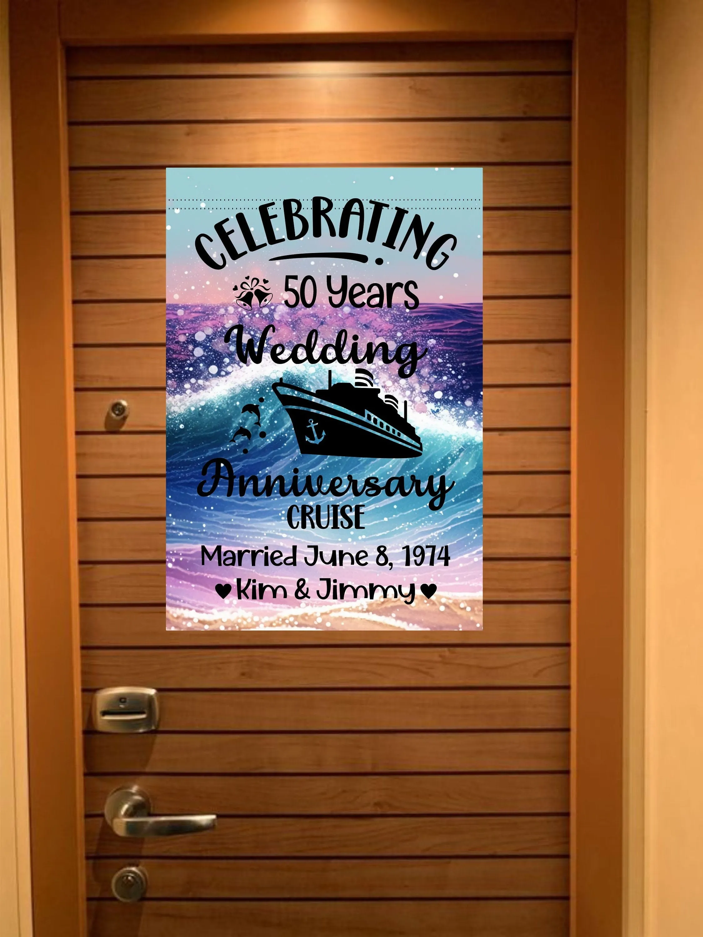 magnetic cruise Ship door decoration banner, personalized anniversary cruise magnet sign, stateroom cabin door banner, cruising partners