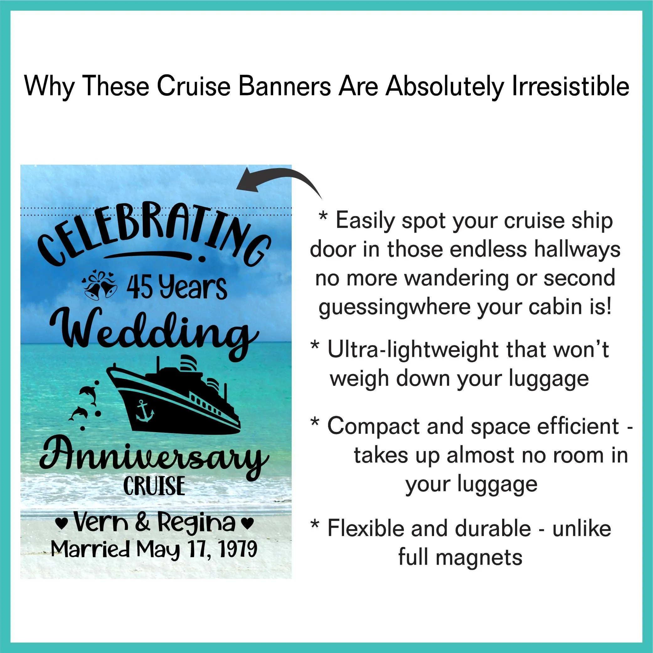 magnetic cruise Ship door decoration banner, personalized anniversary cruise magnet sign, stateroom cabin door banner, cruising partners