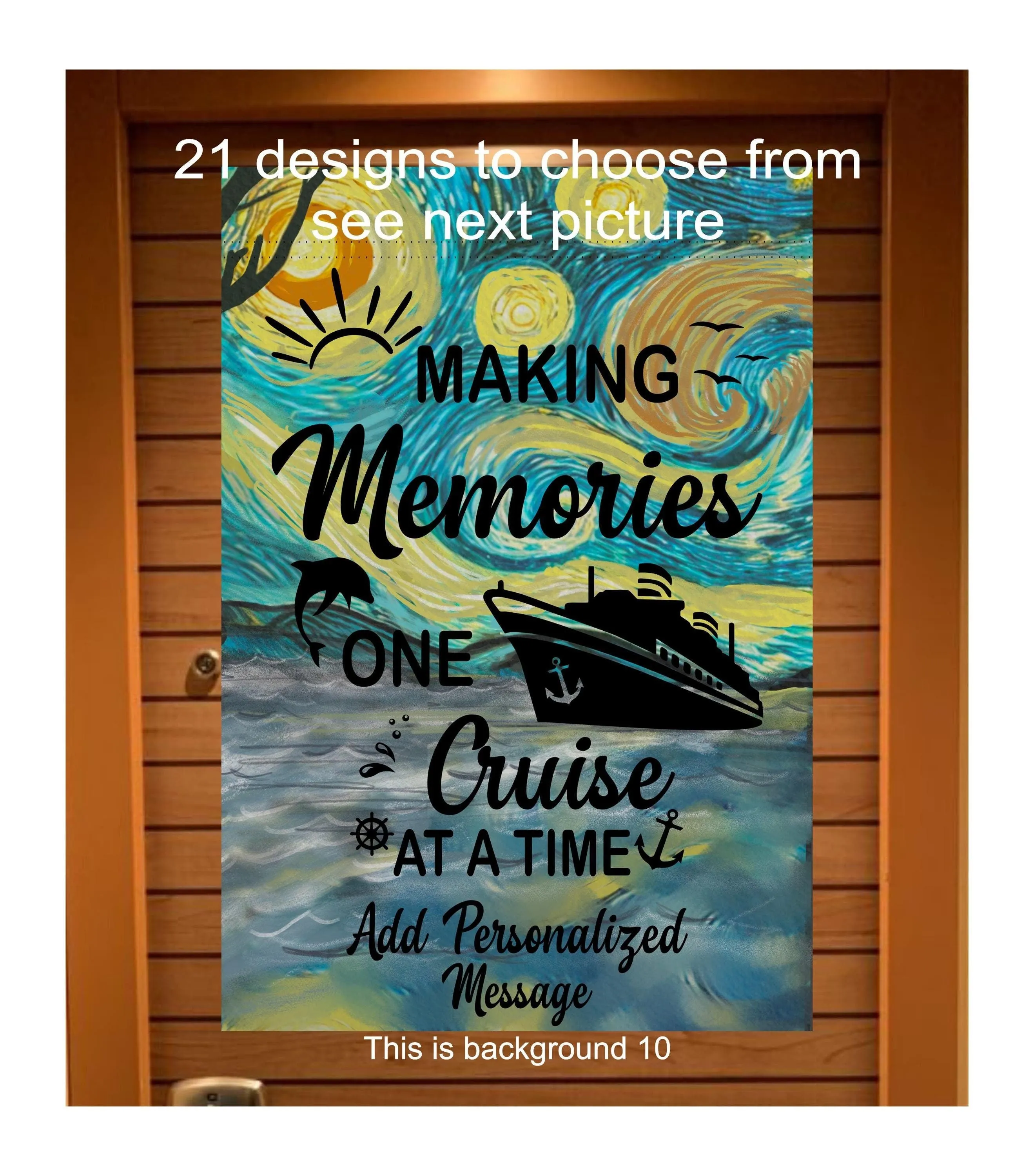 magnetic cruise Ship door decoration banner, Starry Night cruising door magnet sign, personalized custom stateroom door decoration