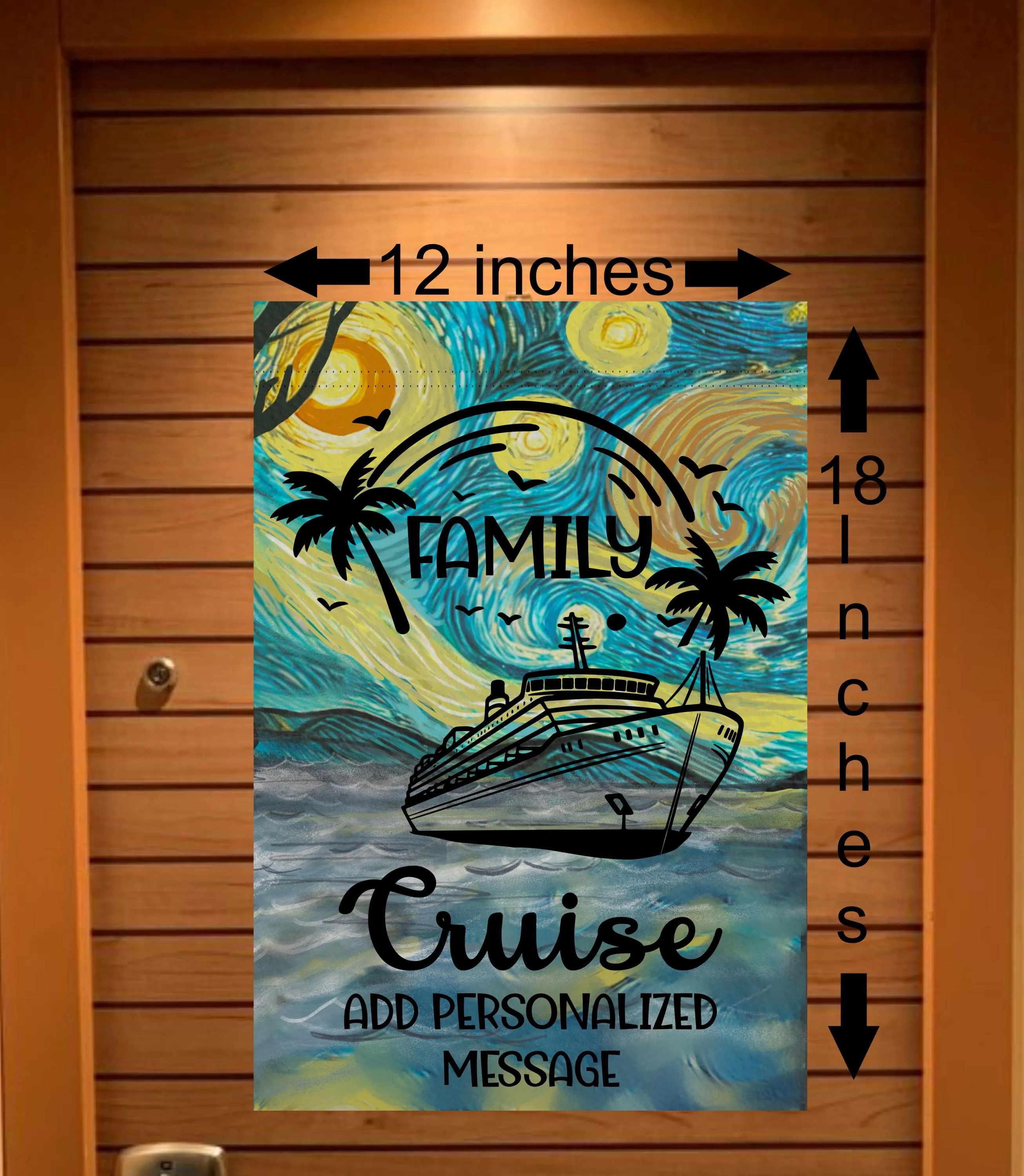 magnetic cruise Ship door decoration banner, Starry Night cruising door magnet sign, personalized custom stateroom door decoration