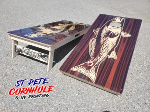 Mahogany Redfish Cornhole Boards