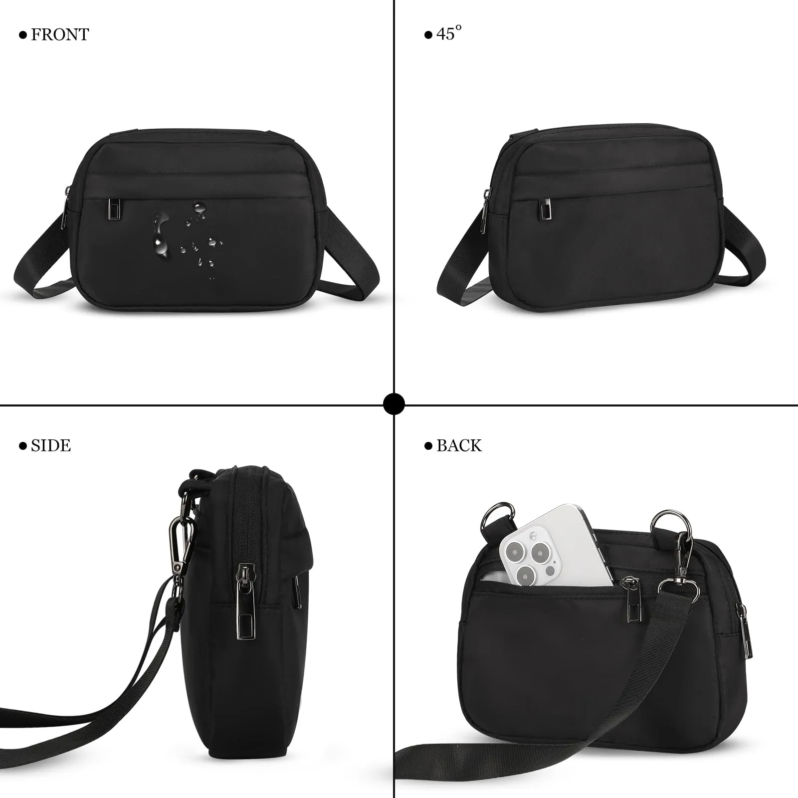 MAXTOP Small Crossbody Bags for Women Men Cellphone Belt Bag Purse Fanny Pack with Adjustable Strap Black Sling Bag for Traveling Casual Festival Gifts