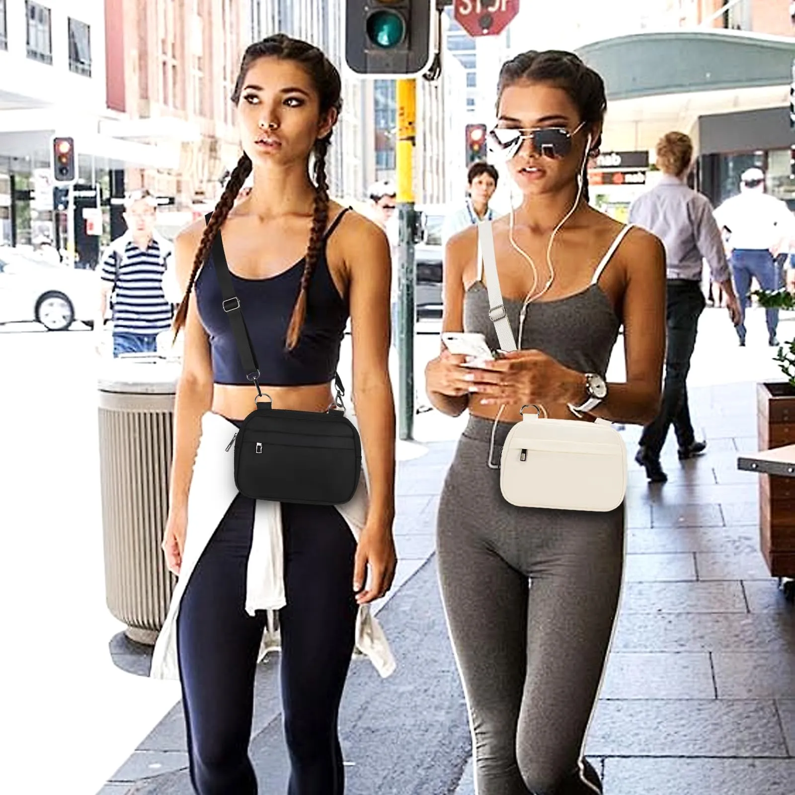 MAXTOP Small Crossbody Bags for Women Men Cellphone Belt Bag Purse Fanny Pack with Adjustable Strap Black Sling Bag for Traveling Casual Festival Gifts