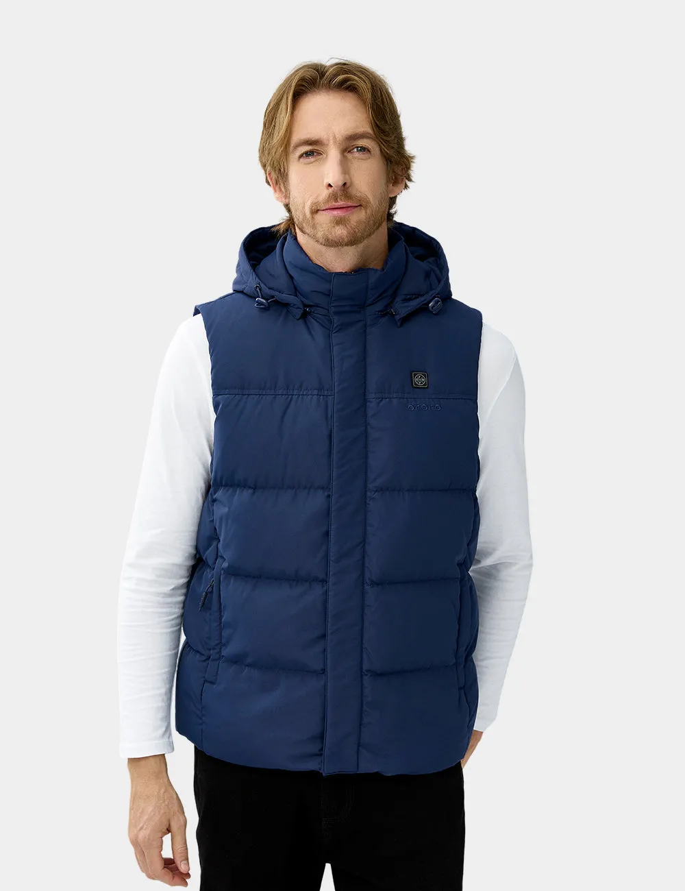 Men's Heated Down Vest - Black / Blue