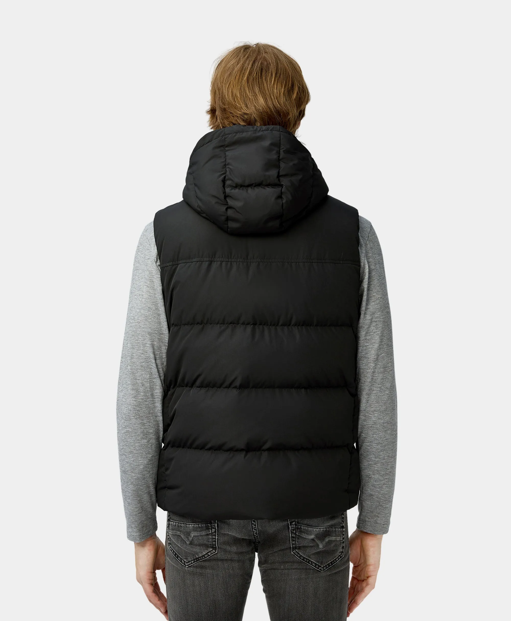 Men's Heated Down Vest - Black / Blue