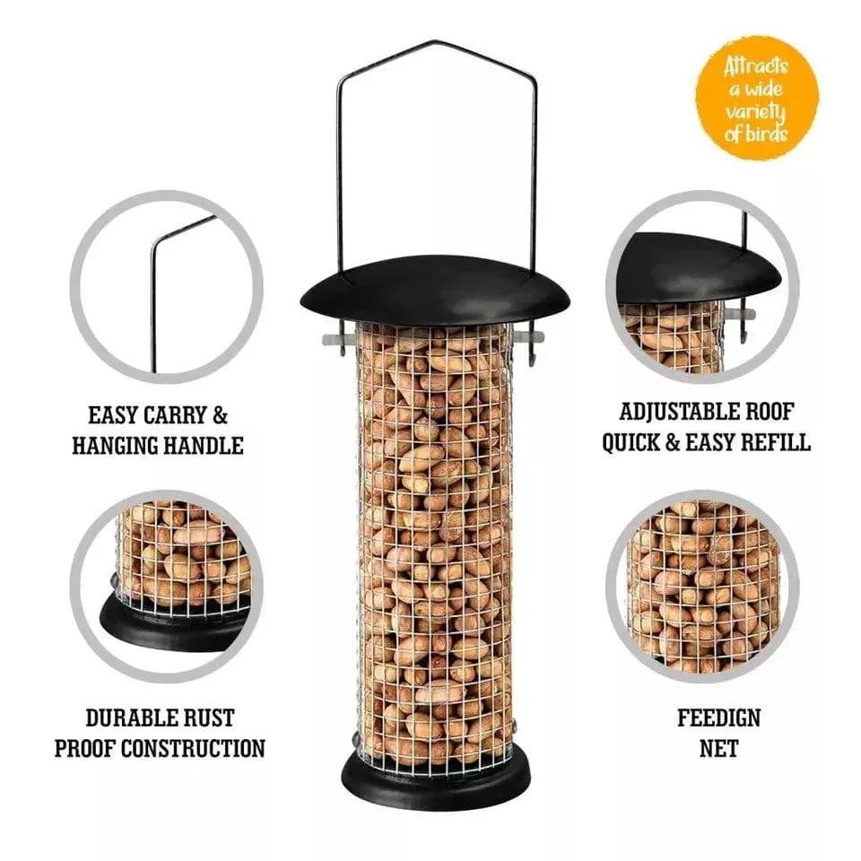 Metal Hanging Nut Feeder Bird Feeding Station Outdoor Garden