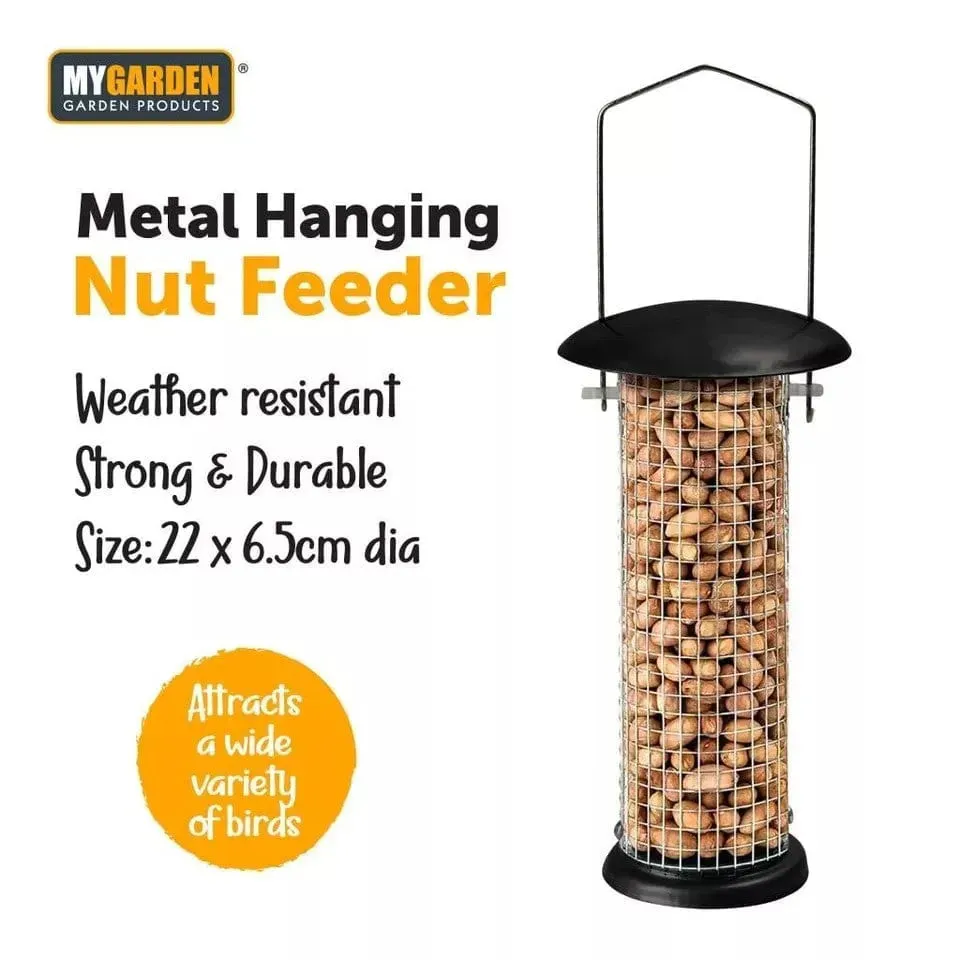 Metal Hanging Nut Feeder Bird Feeding Station Outdoor Garden