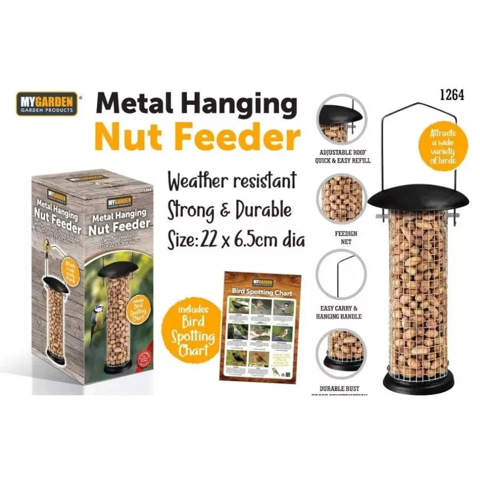 Metal Hanging Nut Feeder Bird Feeding Station Outdoor Garden