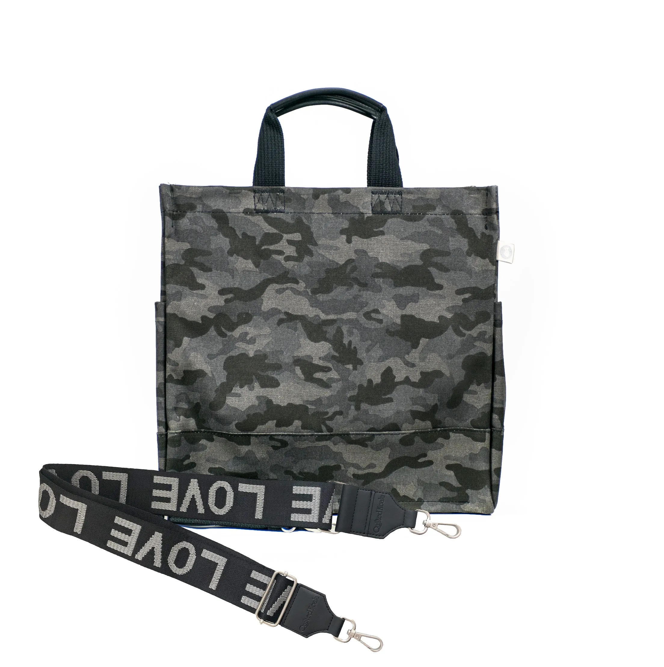 Monogram Stripe Black Camo North South Bag
