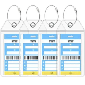 NCL Luggage Tag Holders by Cruise On [4 Pack] Fits Printed