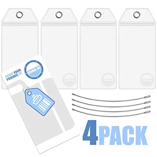NCL Luggage Tag Holders by Cruise On [4 Pack] Fits Printed