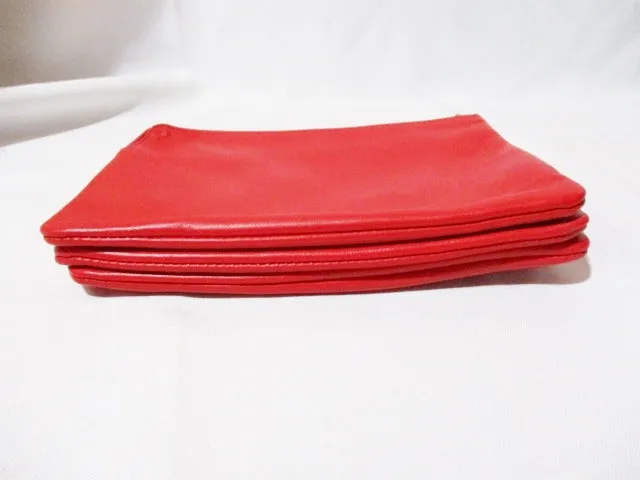 NEW CELINE PARIS Leather TRIO Clutch Bag Purse RED Pouch Wallet