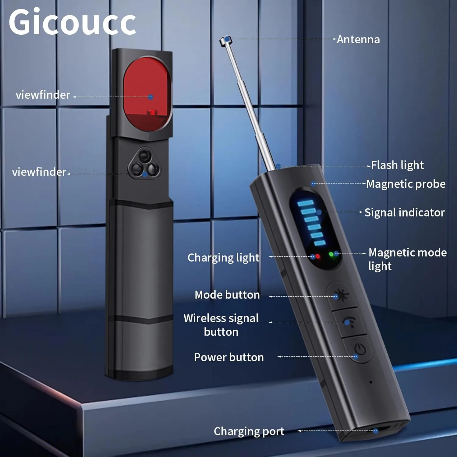 NEW Hidden Camera Detectors, Camera Detector, Bug and Hidden Camera Detector, RF Signal Scanner, Wireless Rechargeable for Home丨Office丨Travel丨Hotel, 5 Levels Sensitivity 5 Modes, 25H Work