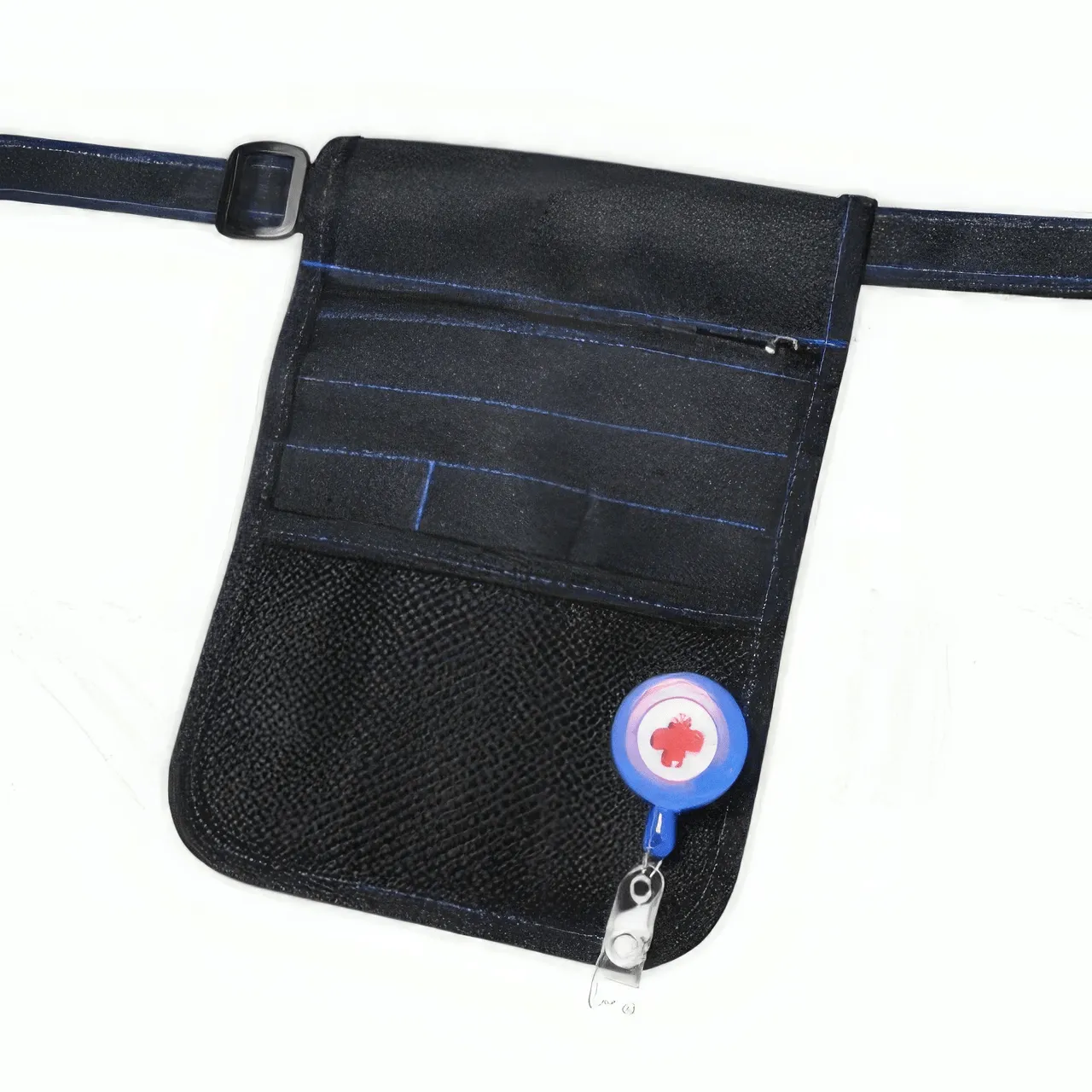 Nursing Pouch With Blue Stitching   Retractor
