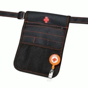 Nursing Pouch With Orange Stitching   Retractor