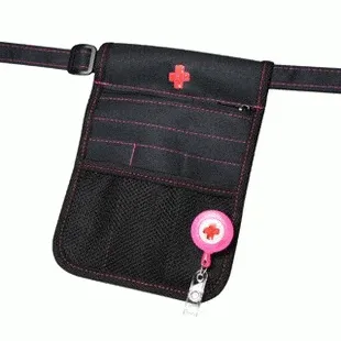 Nursing Pouch With Pink Stitching   Retractor