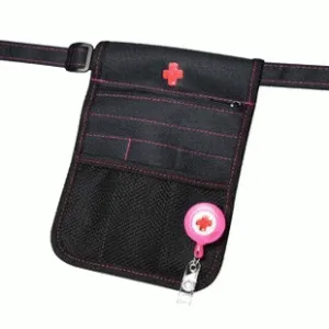 Nursing Pouch With Pink Stitching   Retractor