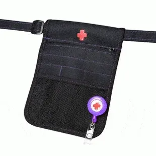 Nursing Pouch With Purple Stitching   Retractor