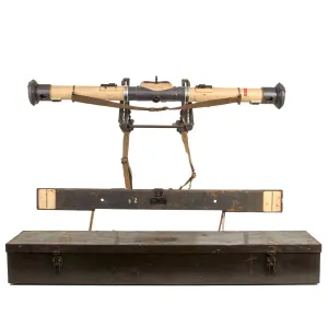 Original German WWII 1943 Dated Swedish M/43 6× Em 1m R36 Stereoscopic Rangefinder by Saalfelder Apparatebau in Transit Chest with Shoulder Mount - A.A.F. Tank Museum