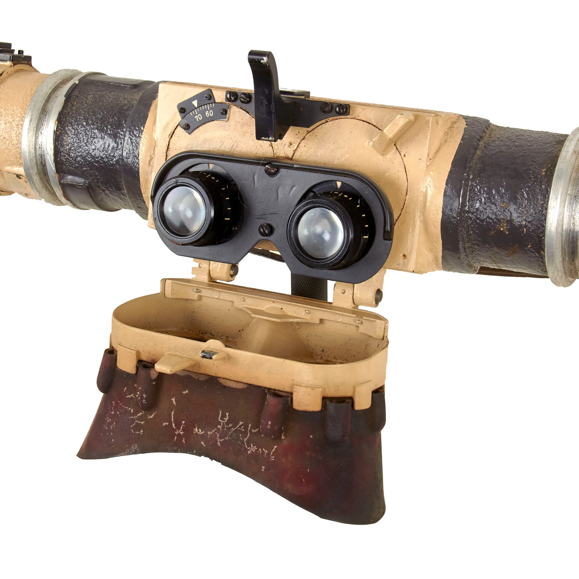 Original German WWII 1943 Dated Swedish M/43 6× Em 1m R36 Stereoscopic Rangefinder by Saalfelder Apparatebau in Transit Chest with Shoulder Mount - A.A.F. Tank Museum