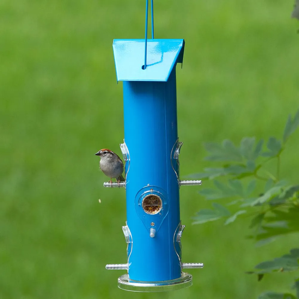 Perky Pet Blue Metal Tube Feeder -18" - 6 Ports - 1lb Capacity