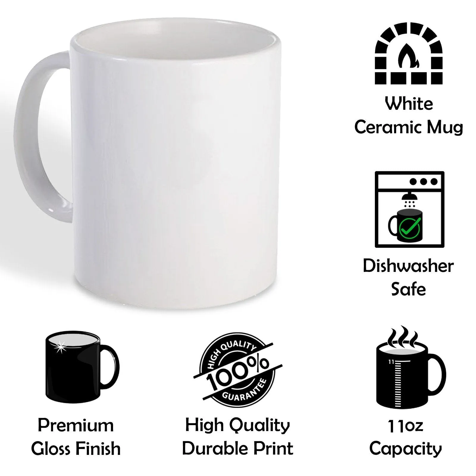 Personalised Mug with Stylish Text and Rainbow Bird