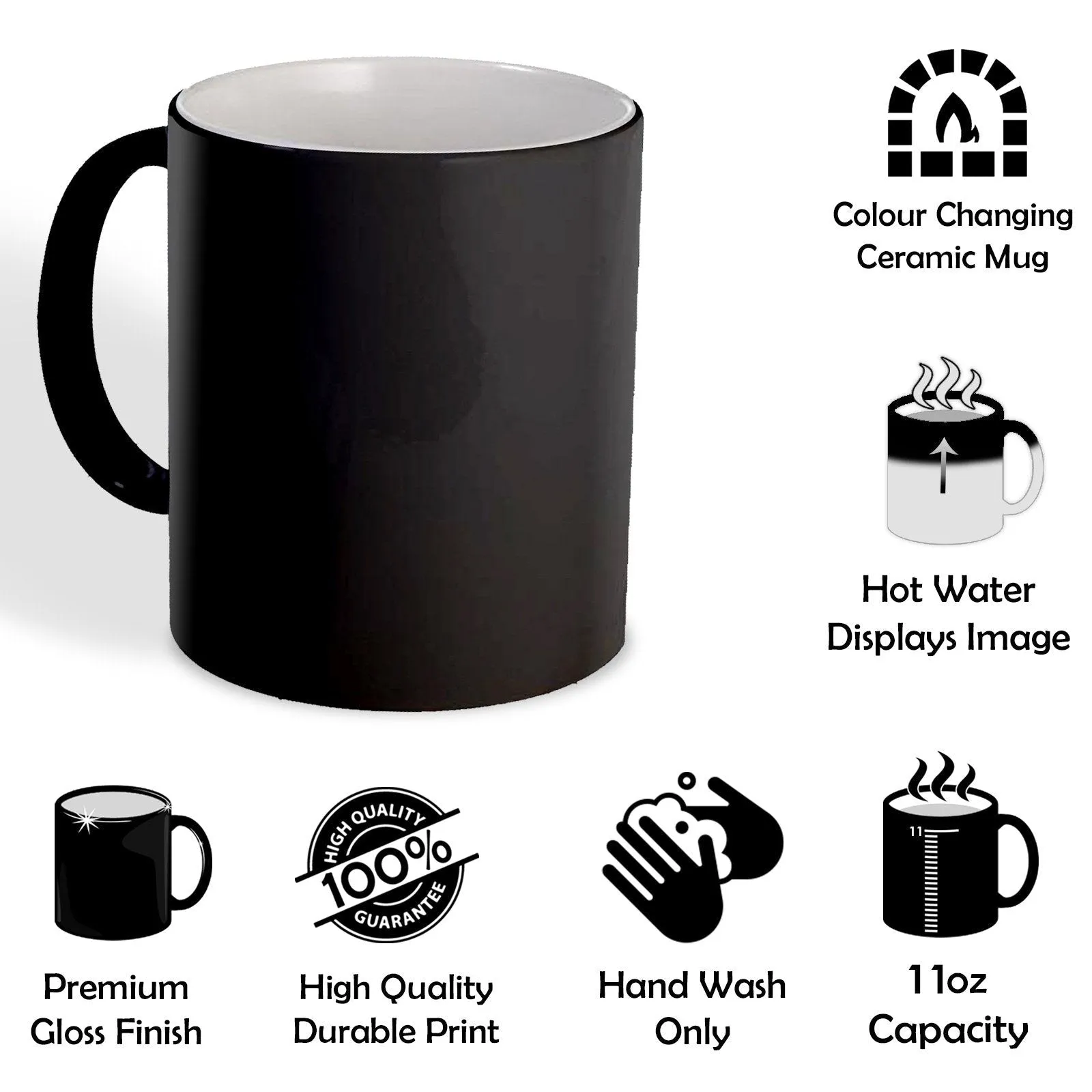 Personalised Mug with Stylish Text and Rainbow Bird