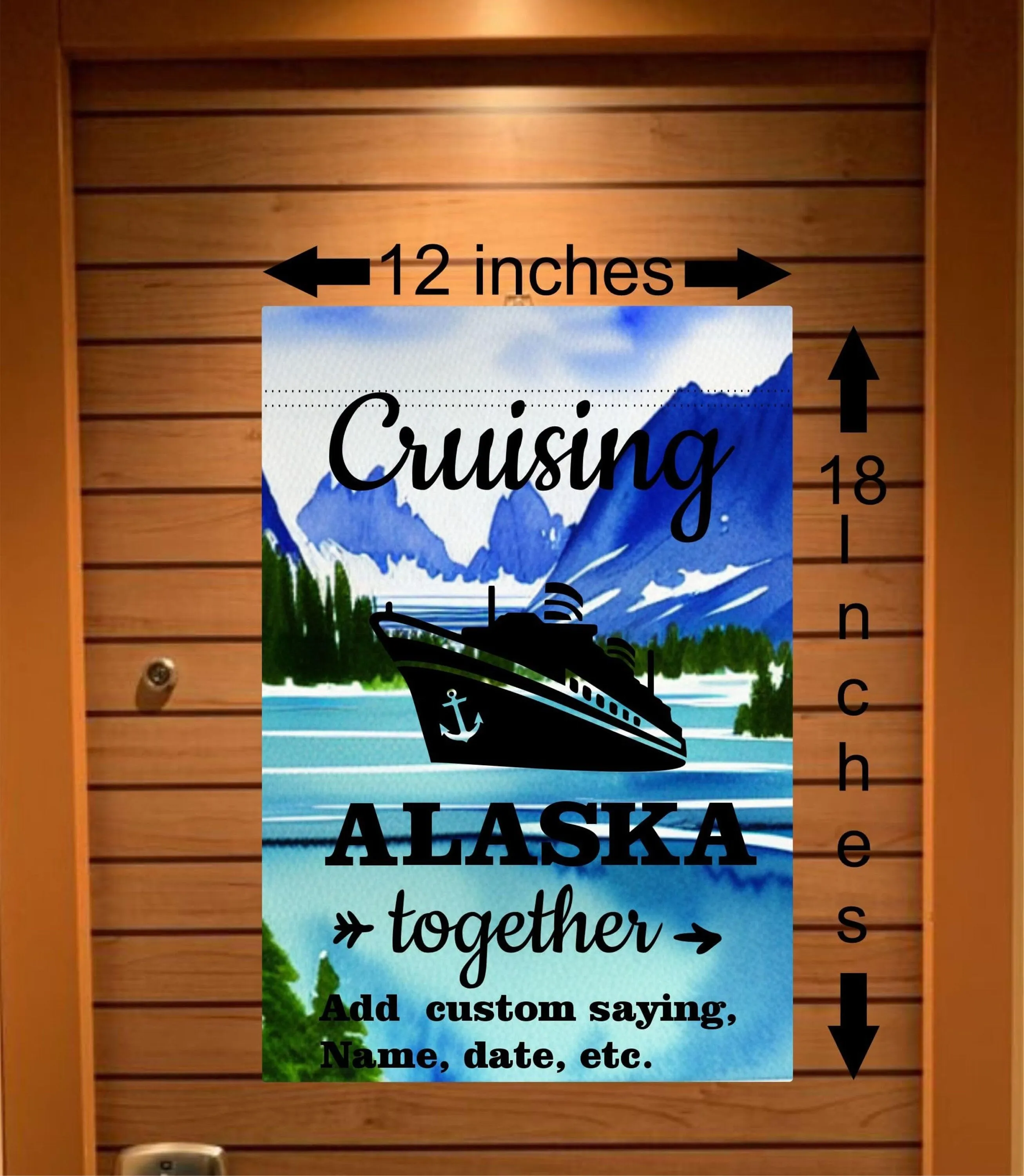 Personalized Custom Cruising Alaska Magnetic Cruise Door Sign Banner, Ship Door Decoration for Stateroom, Vacation, Holiday, Flag Magnet
