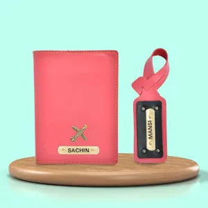 Personalized Unisex 2 Pcs Traveler Combo - PINK