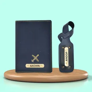 Personalized Unisex 2 Pcs Traveler Combo - Royal Blue