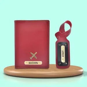 Personalized Unisex 2 Pcs Traveler Combo - WINE