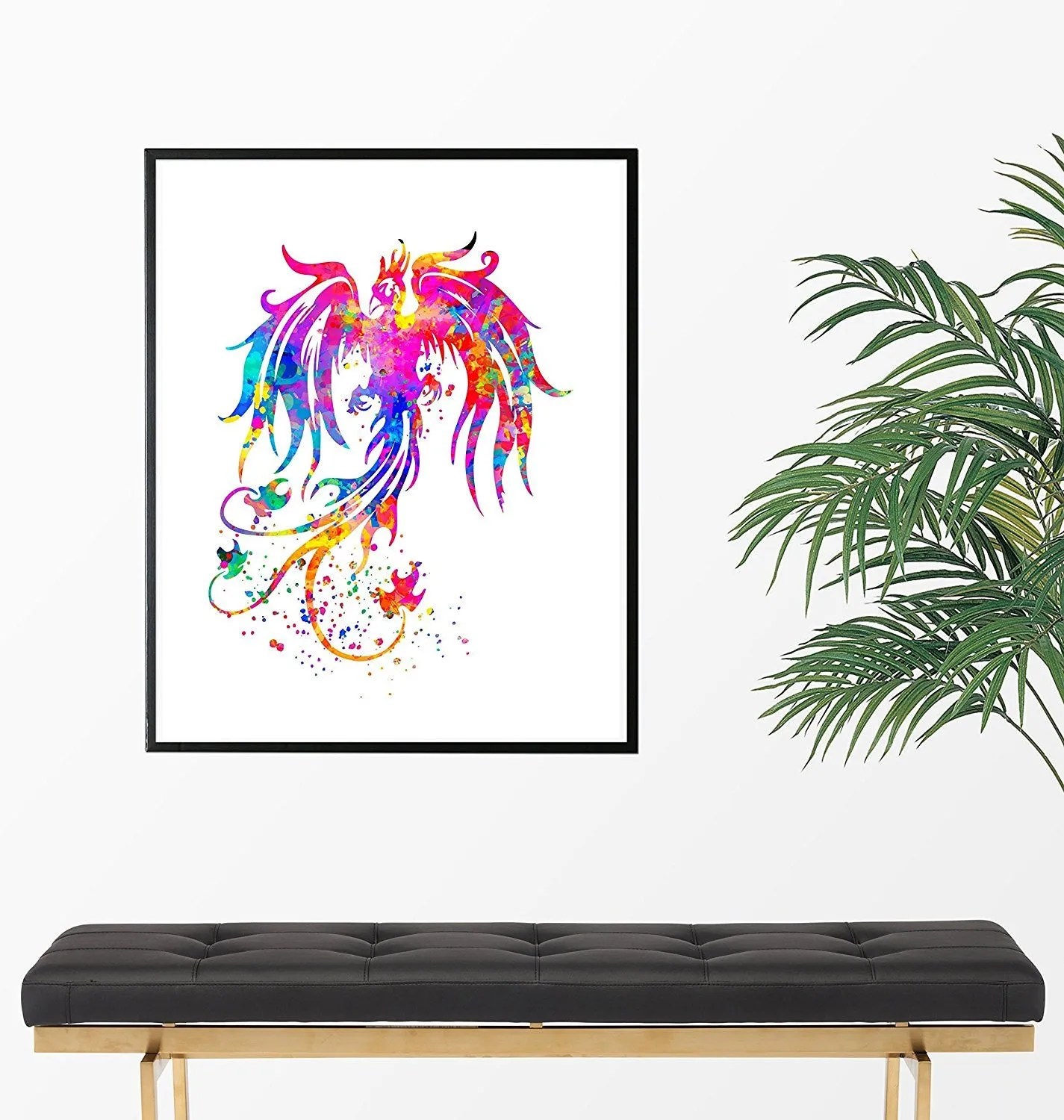 Phoenix Bird Watercolor Art Print  - Unframed