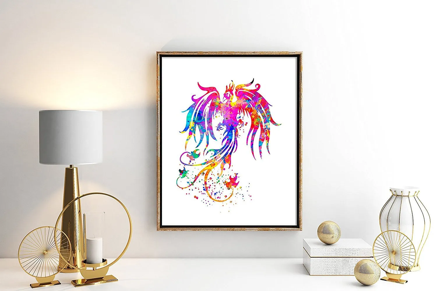 Phoenix Bird Watercolor Art Print  - Unframed