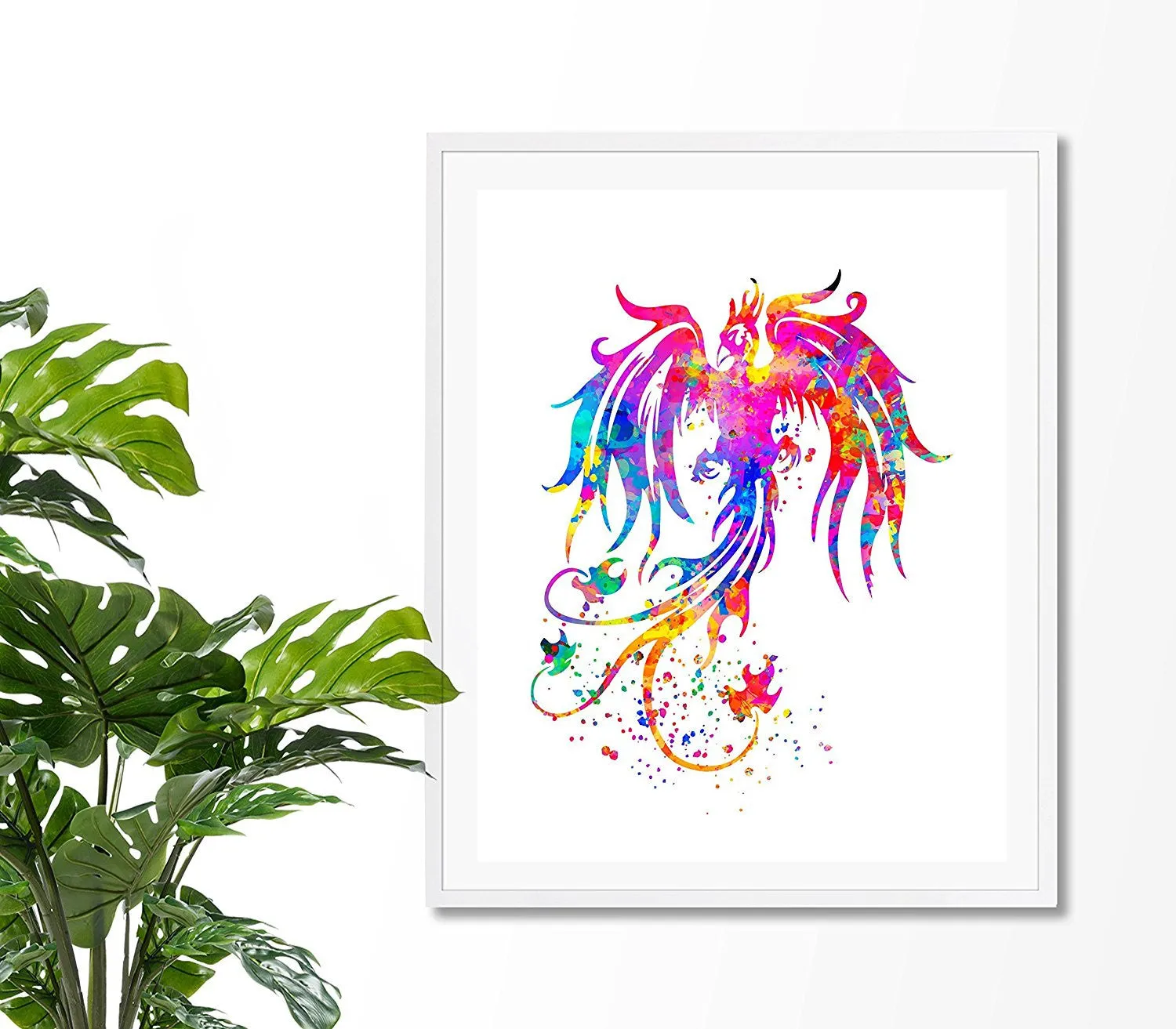Phoenix Bird Watercolor Art Print  - Unframed