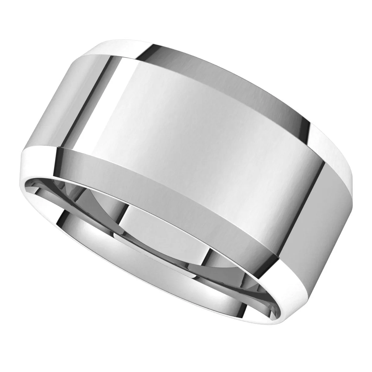 Platinum 10 mm Beveled Edge Comfort Fit Light Band