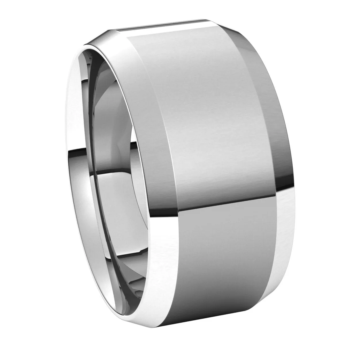 Platinum 10 mm Beveled Edge Comfort Fit Light Band
