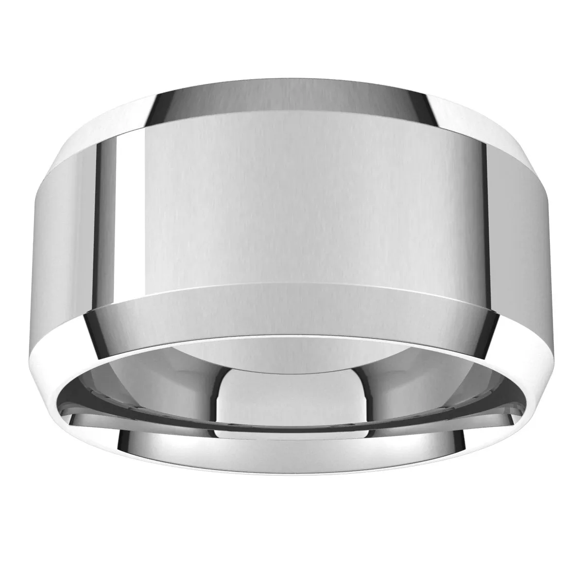 Platinum 10 mm Beveled Edge Comfort Fit Light Band
