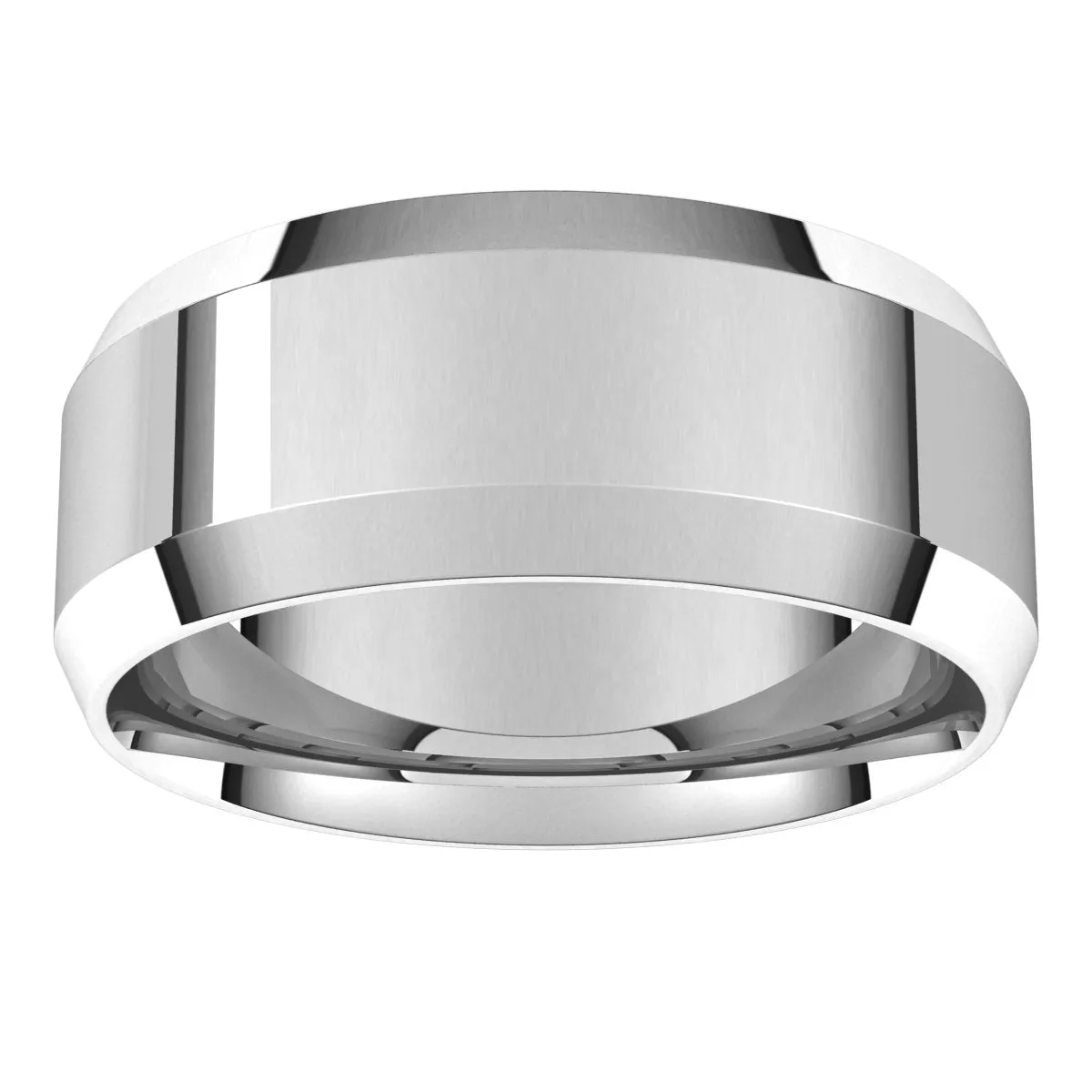 Platinum 8 mm Beveled Edge Comfort Fit Light Band