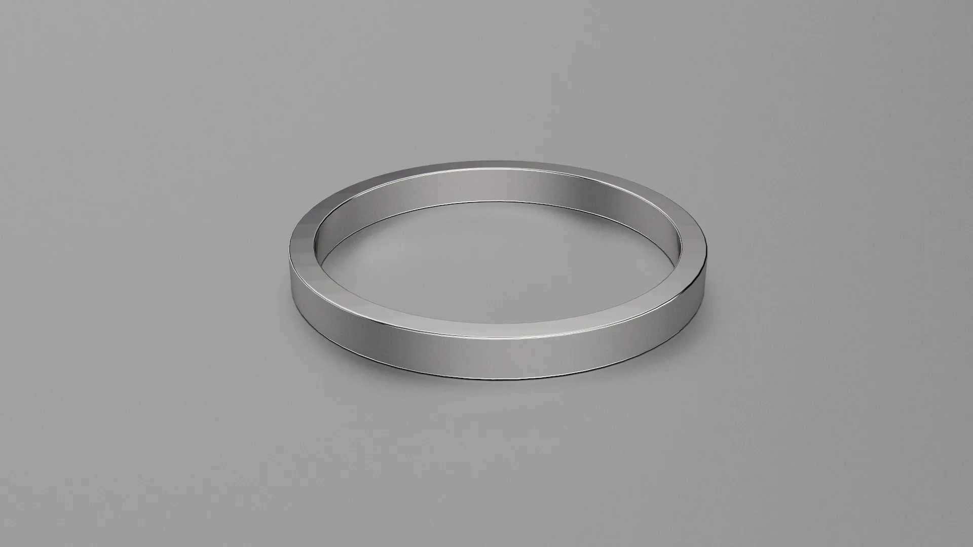 Polished Sterling Silver 2mm Flat Wedding Band