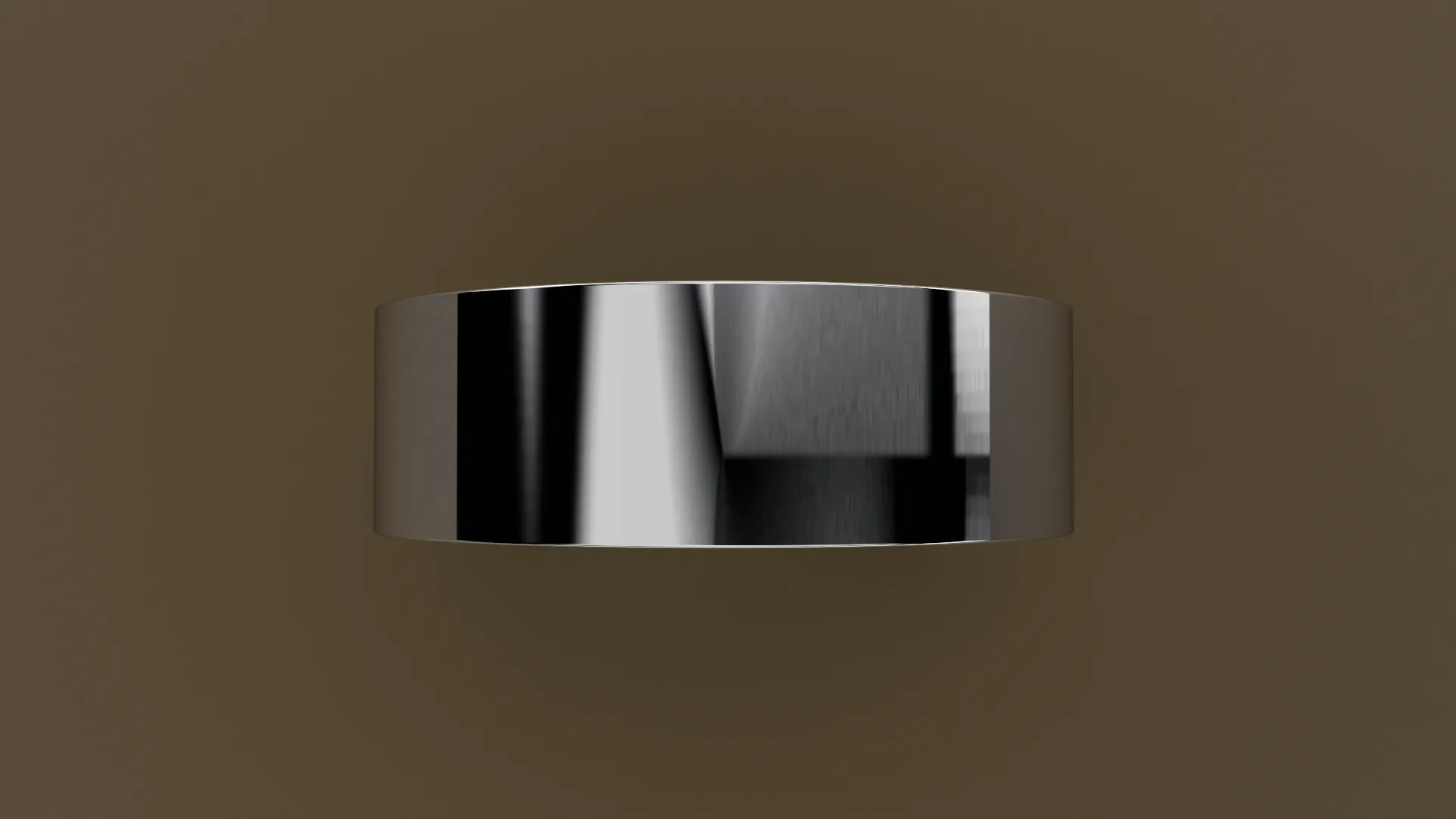 Polished White Gold 7mm Flat Wedding Band