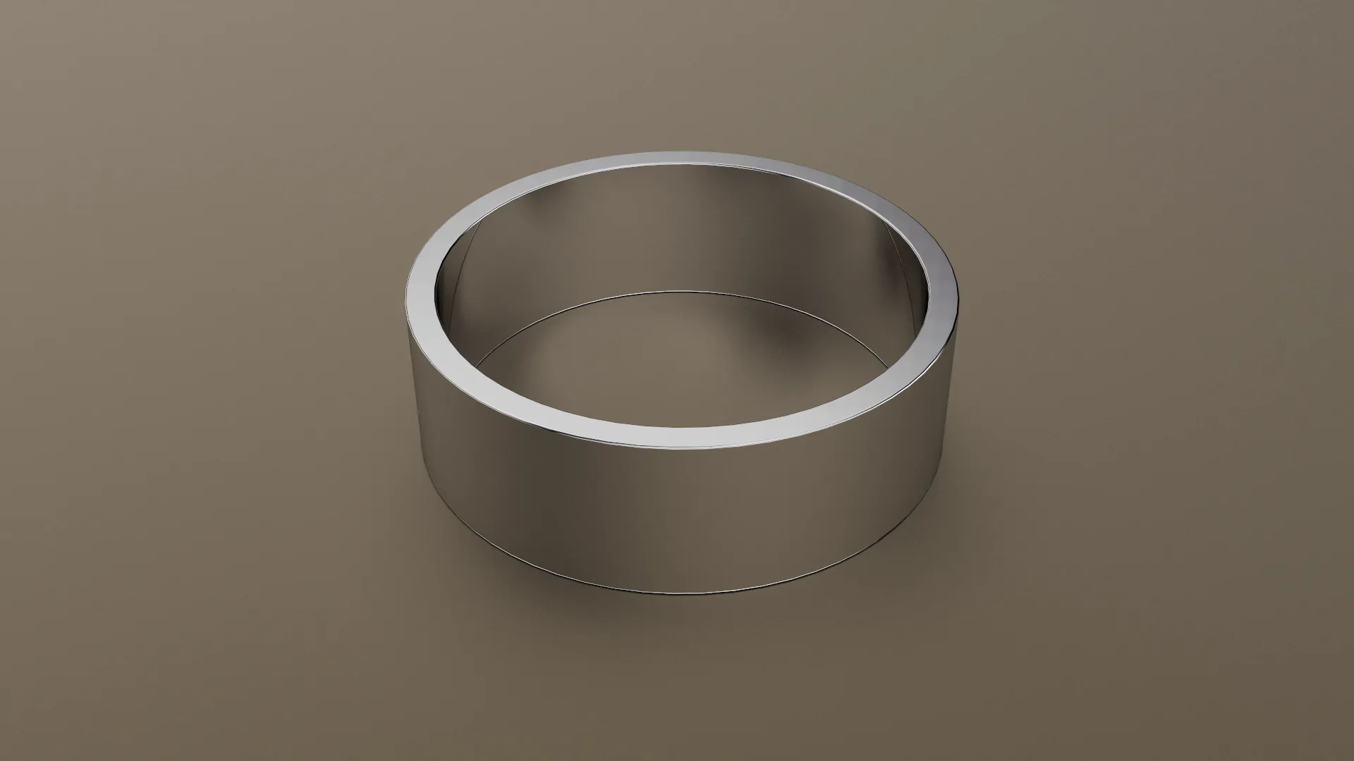 Polished White Gold 7mm Flat Wedding Band