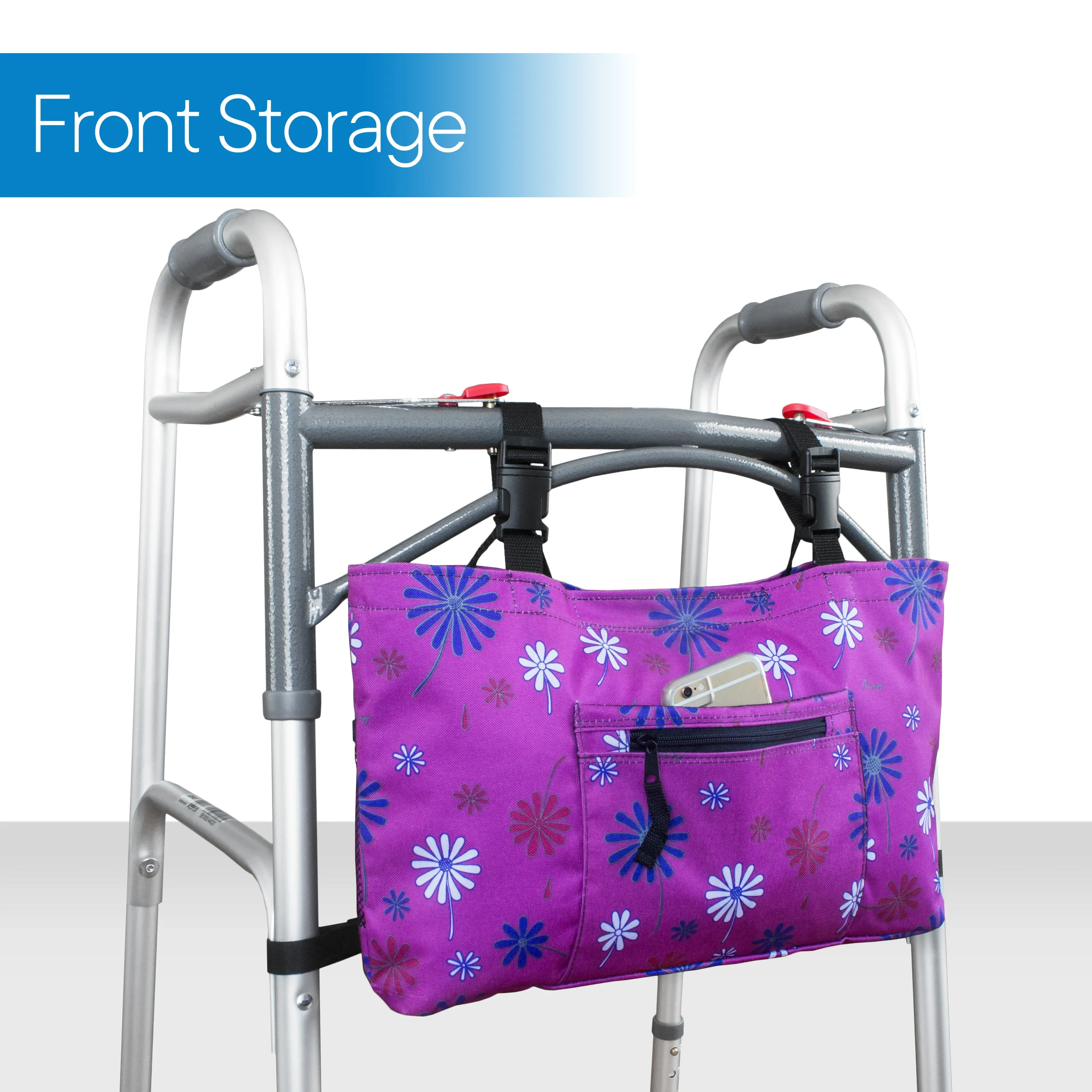Purple Flower Walker Bag with Soft Cooler
