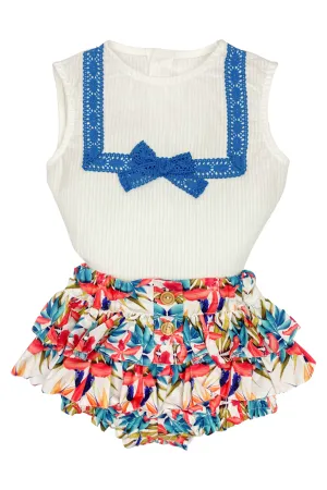 "Cecelia" Bird of Paradise Blouse & Skort