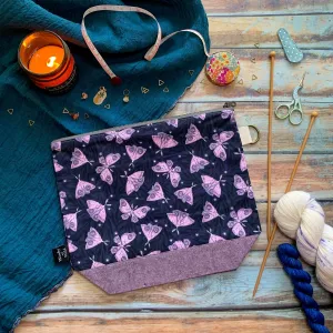 "Moths"- Knitting Project Bag- Ready to Ship