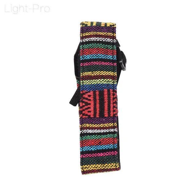 Retro Style Double Cotton Yard Colorful Pattern Camera Shoulder Neck Sling Hand Strap Belt