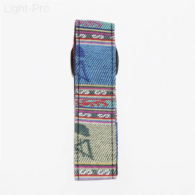 Retro Style Double Cotton Yard Colorful Pattern Camera Shoulder Neck Sling Hand Strap Belt