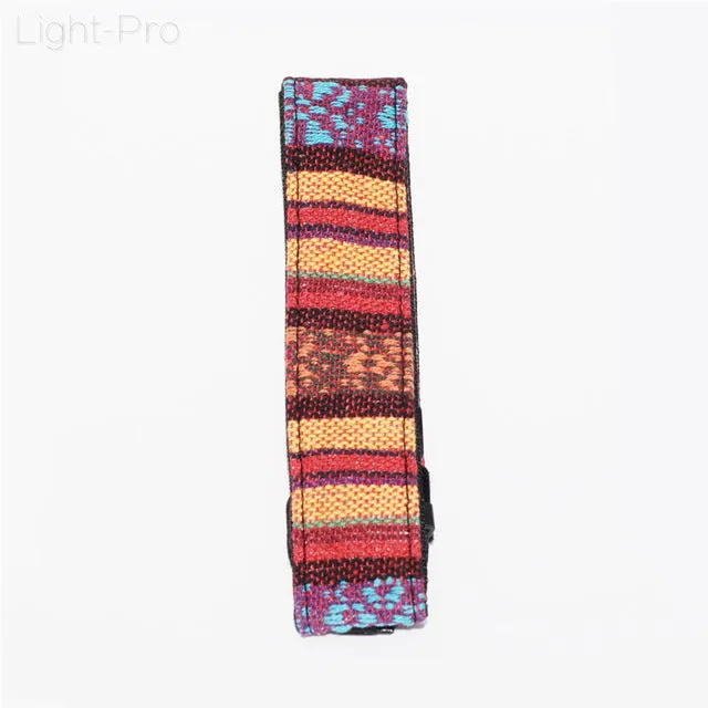 Retro Style Double Cotton Yard Colorful Pattern Camera Shoulder Neck Sling Hand Strap Belt
