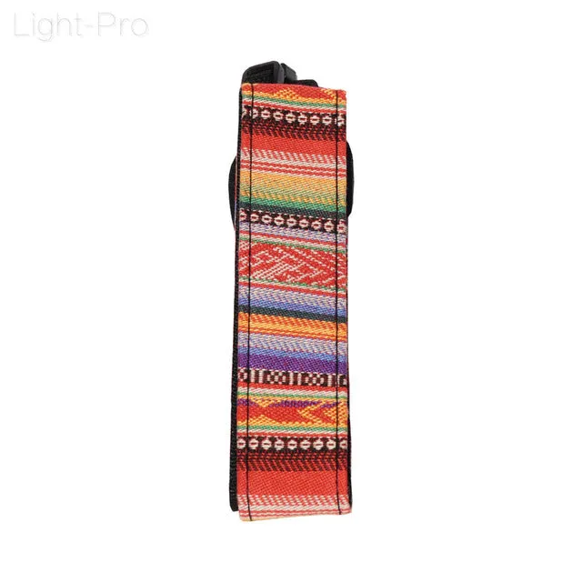 Retro Style Double Cotton Yard Colorful Pattern Camera Shoulder Neck Sling Hand Strap Belt