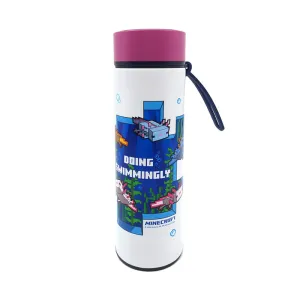 Reusable Stainless Steel Hot & Cold Insulated Drinks Bottle Digital Thermometer - Minecraft Axolotl