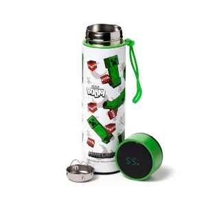 Reusable Stainless Steel Hot & Cold Insulated Drinks Bottle Digital Thermometer - Minecraft SSSΓÇª BOOM